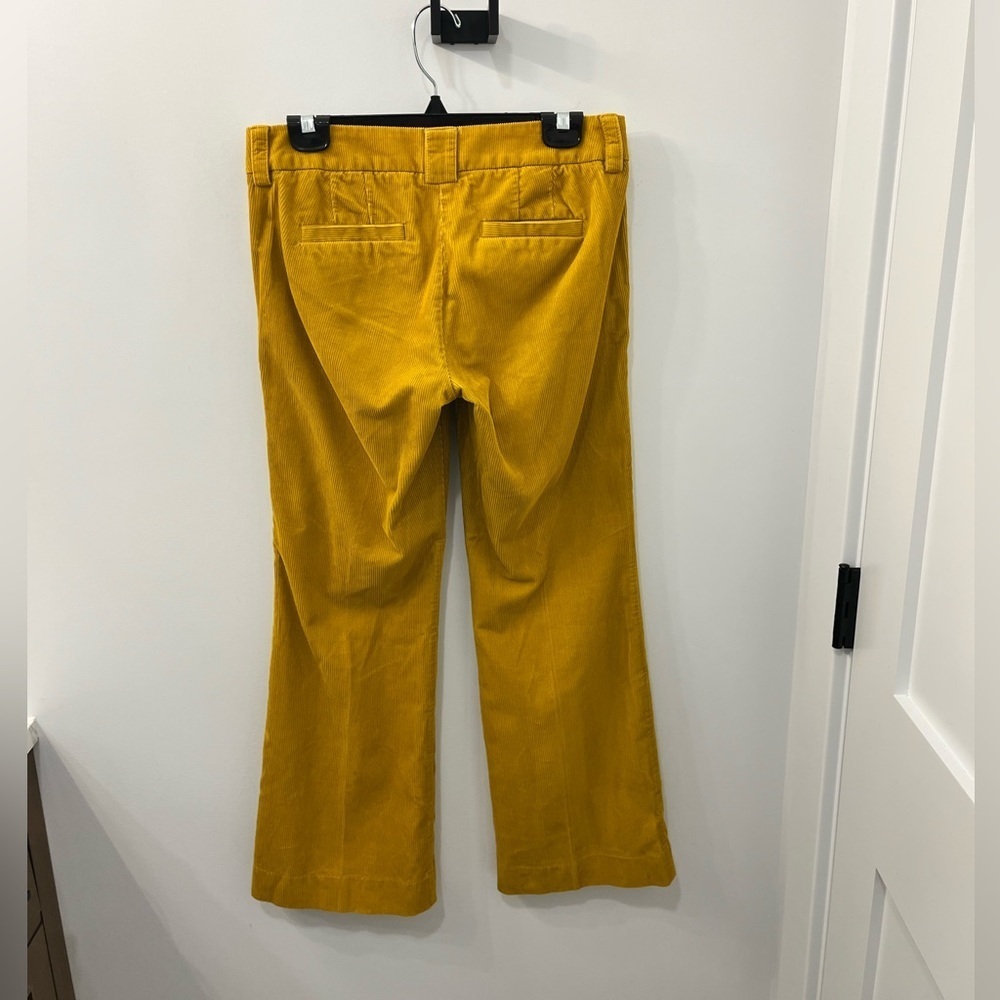 J Crew Retro Mid Rise City Fit Corduroy Pants Trousers Gold Flare Mustard size 2 - Picture 7 of 7